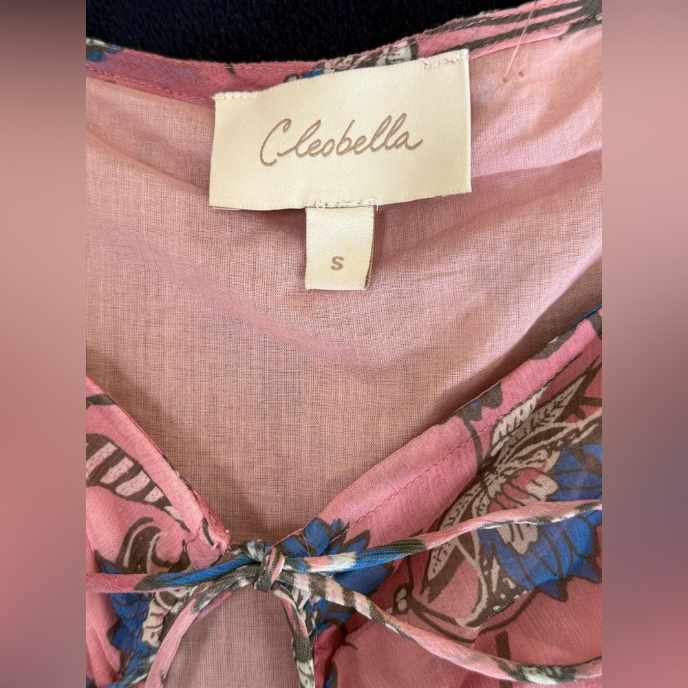 Cleobella Elena Ankle Dress in Pink and Blue - Picture 7 of 9